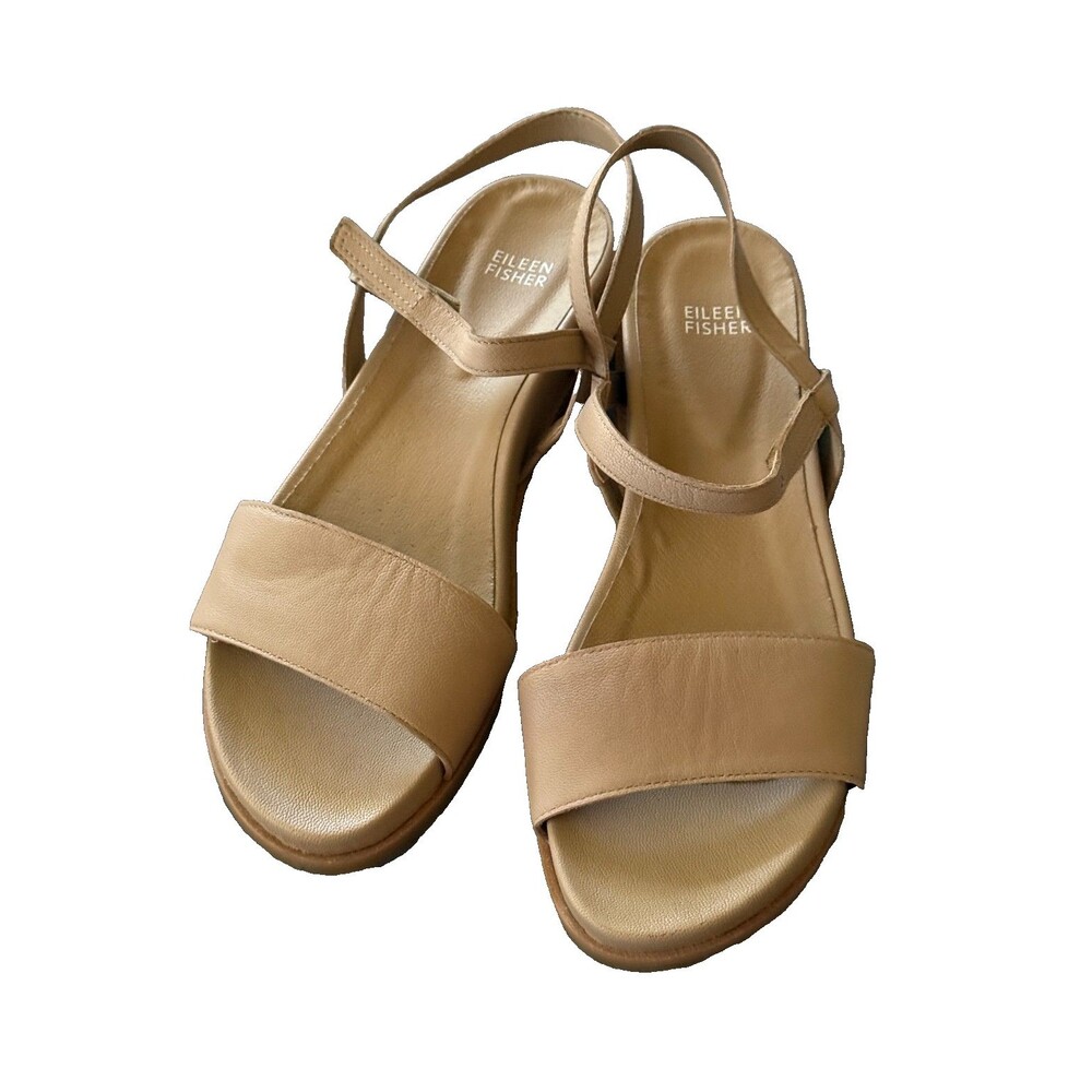 NWOT Eileen Fisher Kauia Tumbled Leather Sandals Size 10